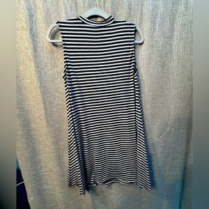 POL Black and White Striped swing dress size medium